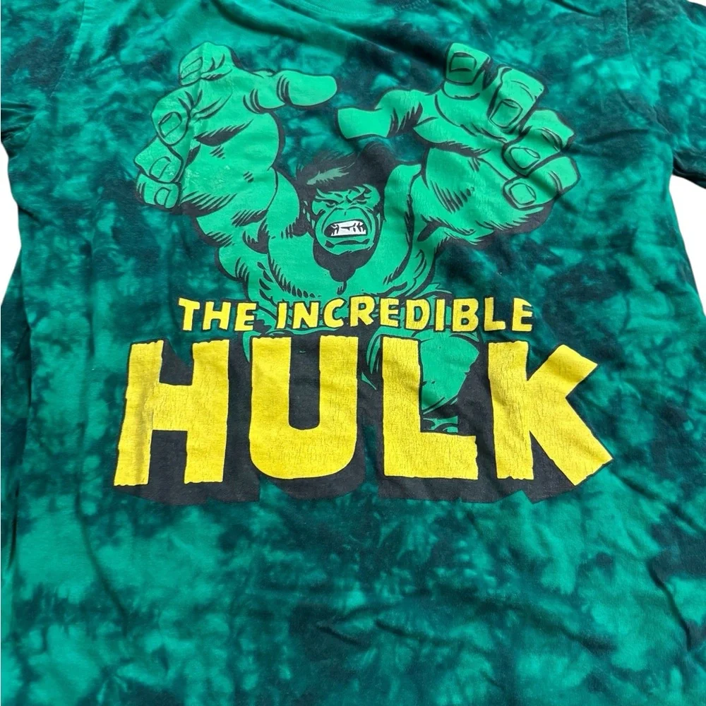 Marvel | Hulk Tie-Dye Kids T-Shirt - Green and Yellow Boys Size 14/16 Like New